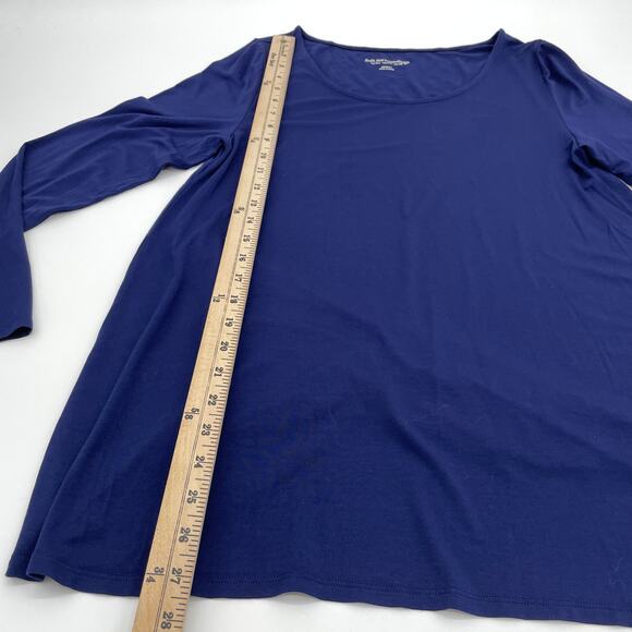 SOFT SURROUNDINGS Womens T- Shirt Size M Blue Classic Long Sleeve Relaxed Fit - Picture 6 of 6